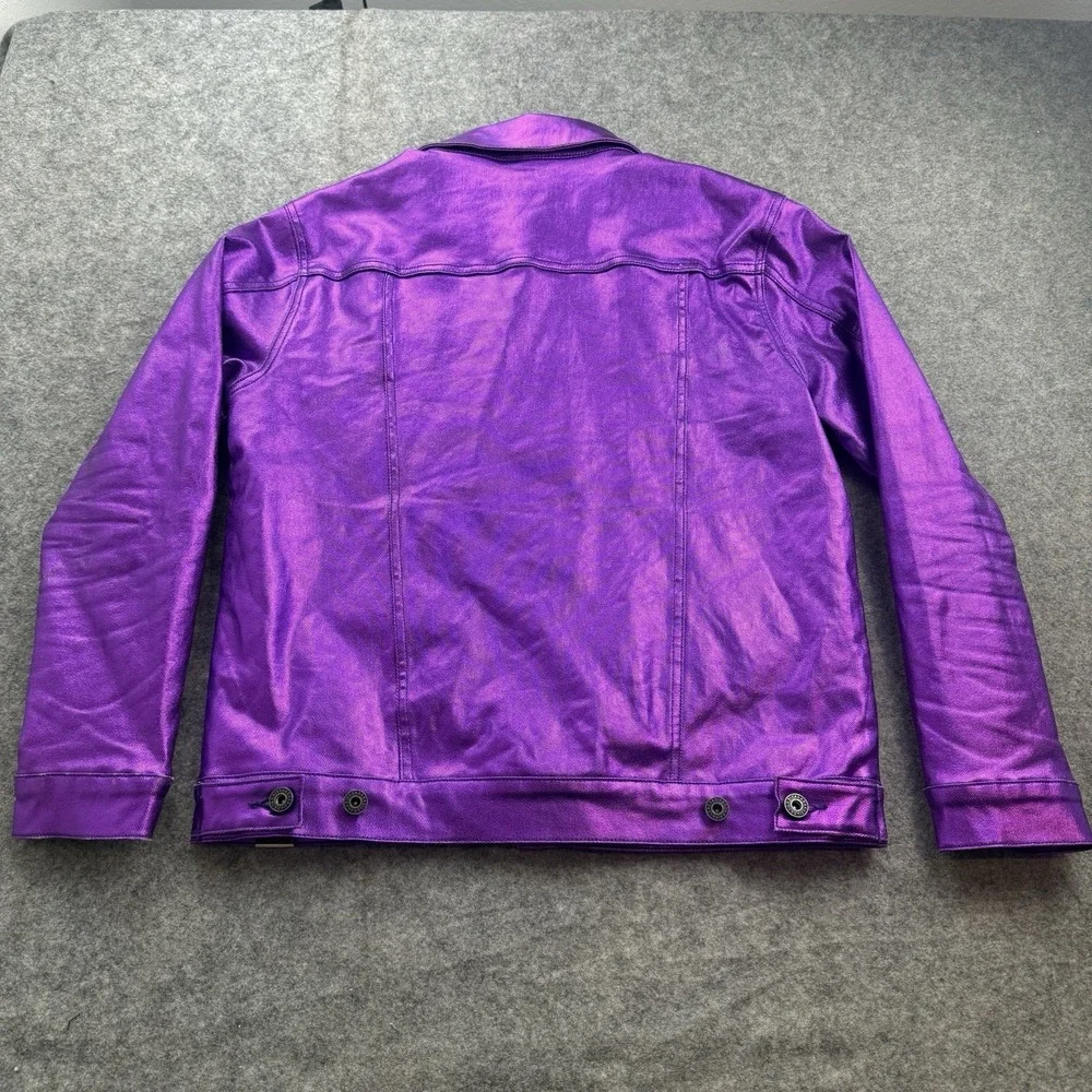 Valabasas Da Vinci Waxed Denim Metallic Jacket Medium Purple Streetwear Urban